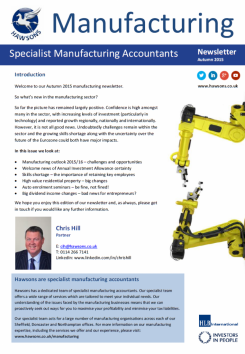 Manufacturing Autumn 2015 sector newsletter
