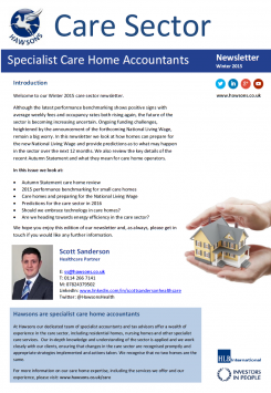 Care Home Winter 2015 sector newsletter