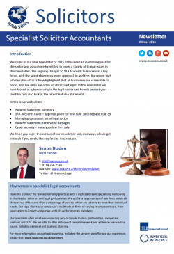 Solicitor Winter 2015 sector newsletter