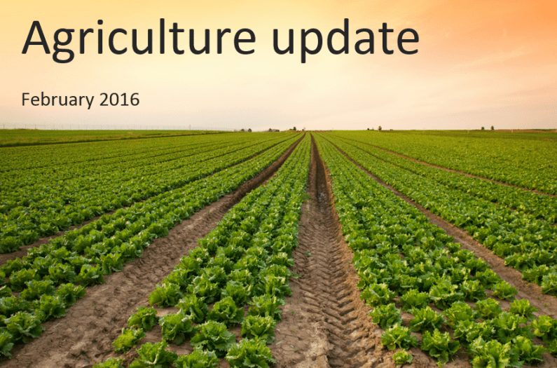 Agriculture update for UK farmers – February 2016
