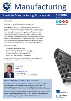 Manufacturing Spring 2016 sector newsletter