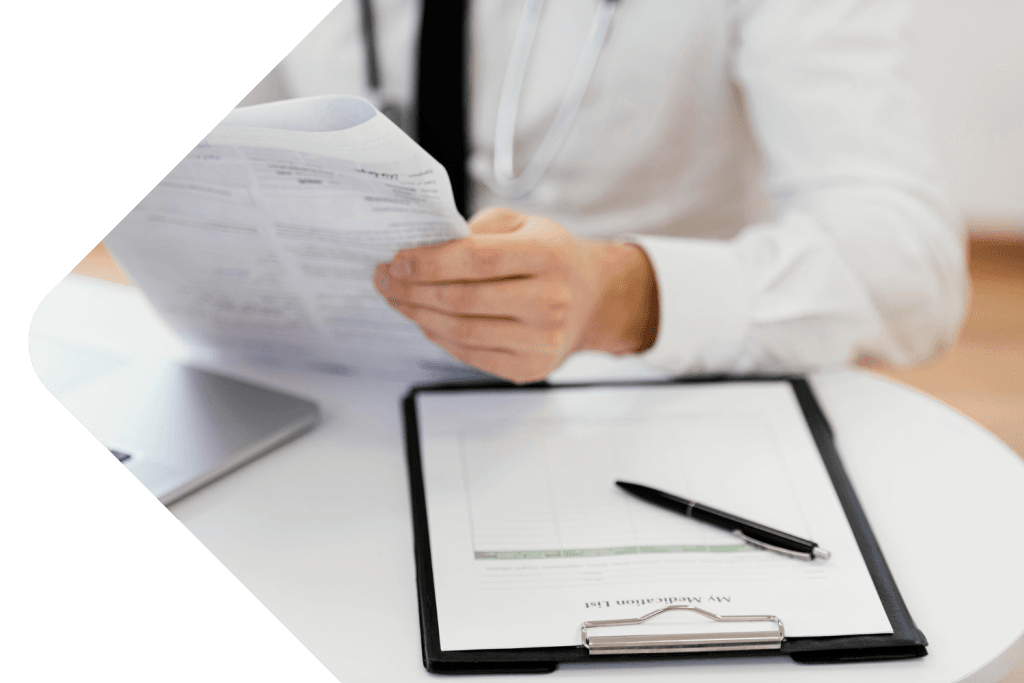 Doctor reading through a GP contract
