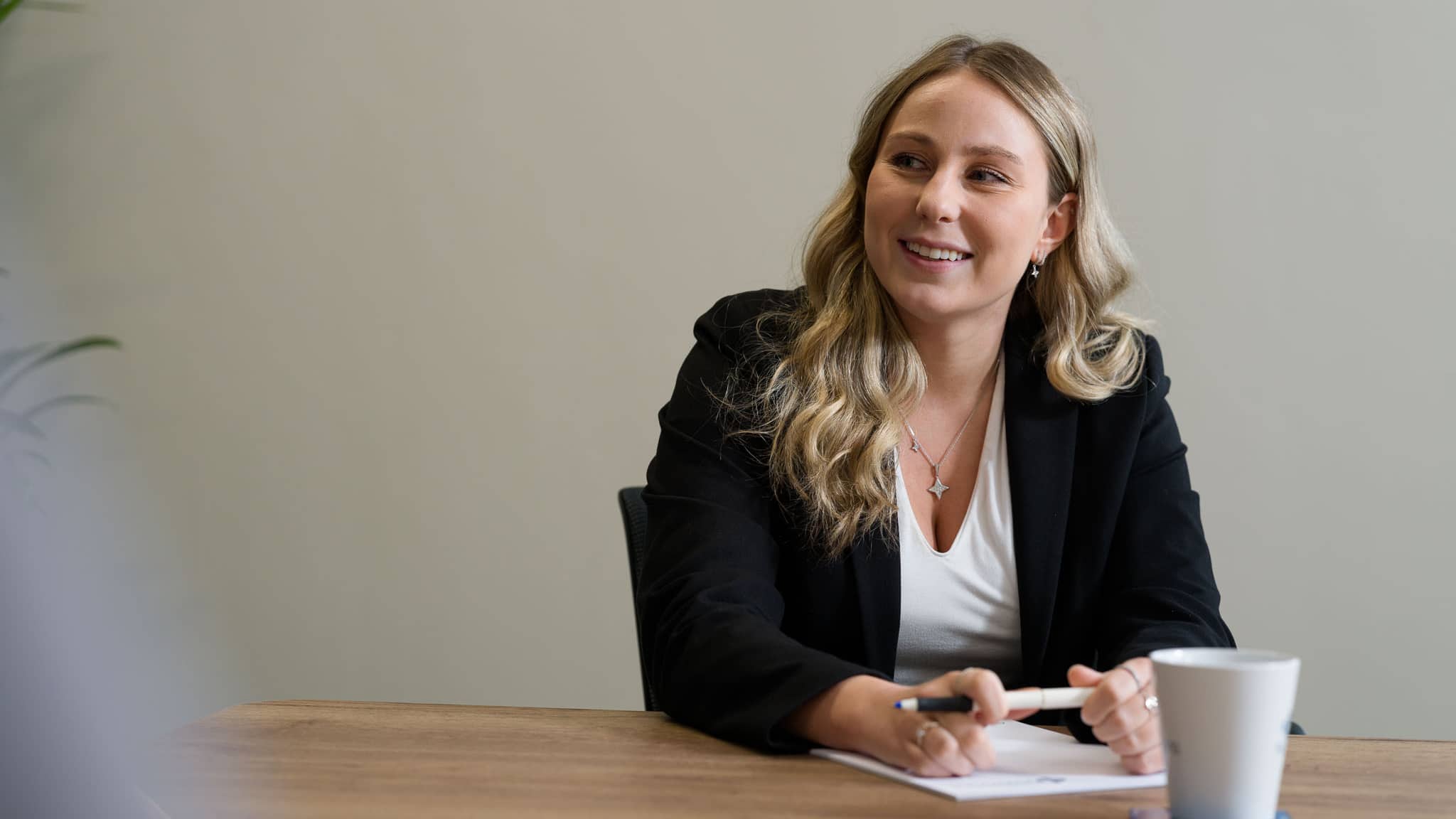 Jess Priestley in a meeting 16-9 Jess Priestley in a meeting