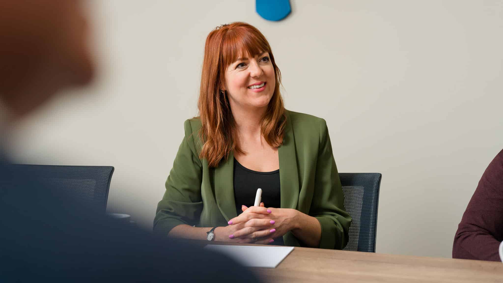 Jenny Brown in a meeting